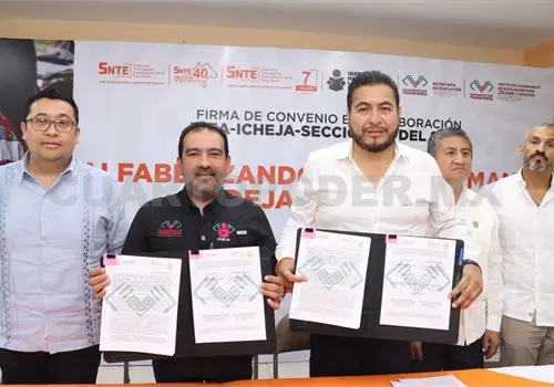 Firman convenio Icheja y Secci&oacute;n 40 del SNTE