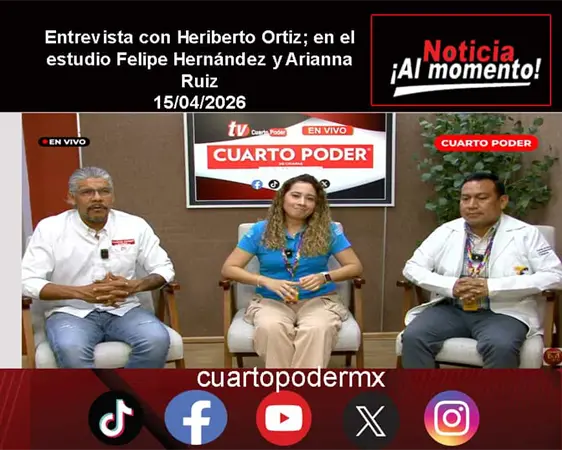 Entrevista con Heriberto Ortiz; en el estudio Felipe Hern&aacute;ndez y Arianna Ruiz