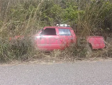Pick up sale de la v&iacute;a y acaba en la maleza