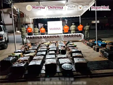 Marina asegura dos toneladas de coca&iacute;na