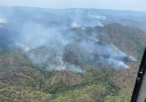 Combaten fuego en l&iacute;mites de Chiapas y Oaxaca