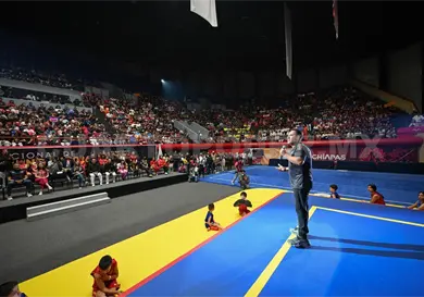 Reciben a delegaciones en Campeonato de Wushu Kung Fu
