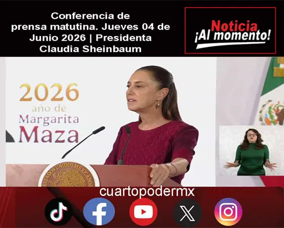 Conferencia de prensa matutina. Jueves 04 de Junio 2026 | Presidenta Claudia Sheinbaum