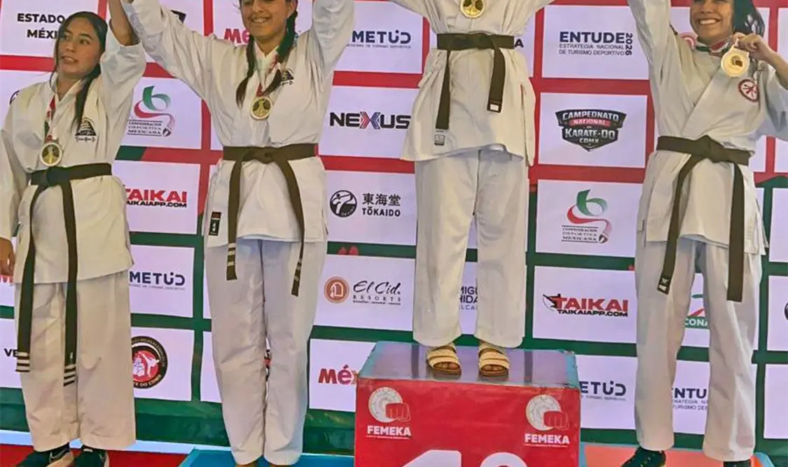 La delegación chiapaneca de Shotokan Karate Do tuvo una destacada participación en el Campeonato Nacional Femeka La Grandeza de México 2026.