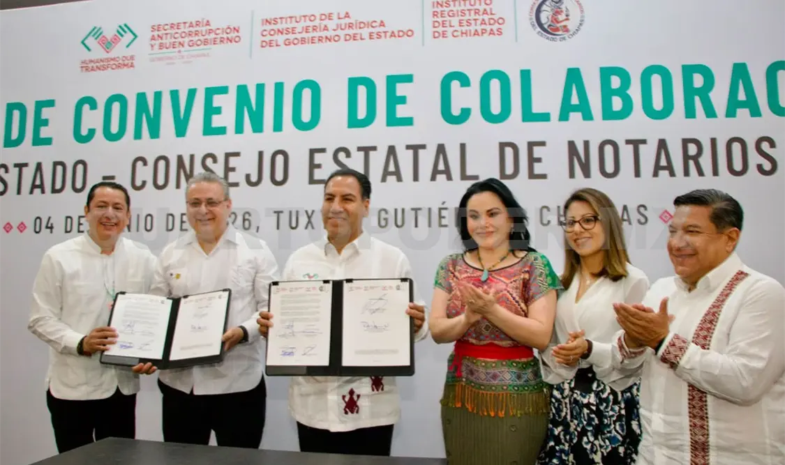 Este acuerdo representa un paso importante para facilitar el acceso de los chiapanecos a los servicios notariales. CP