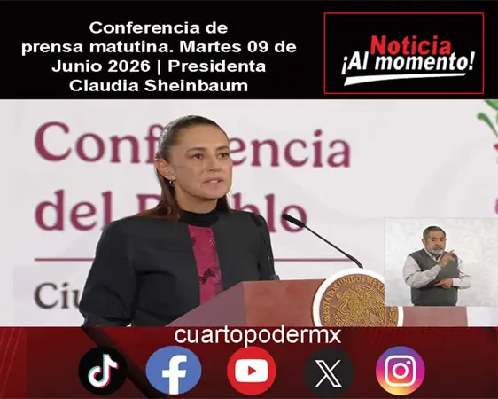 Conferencia de prensa matutina. Martes 09 de Junio 2026 | Presidenta Claudia Sheinbaum Conferencia de prensa matutina. Martes 09 de Junio 2026 | Presidenta Claudia Sheinbaum