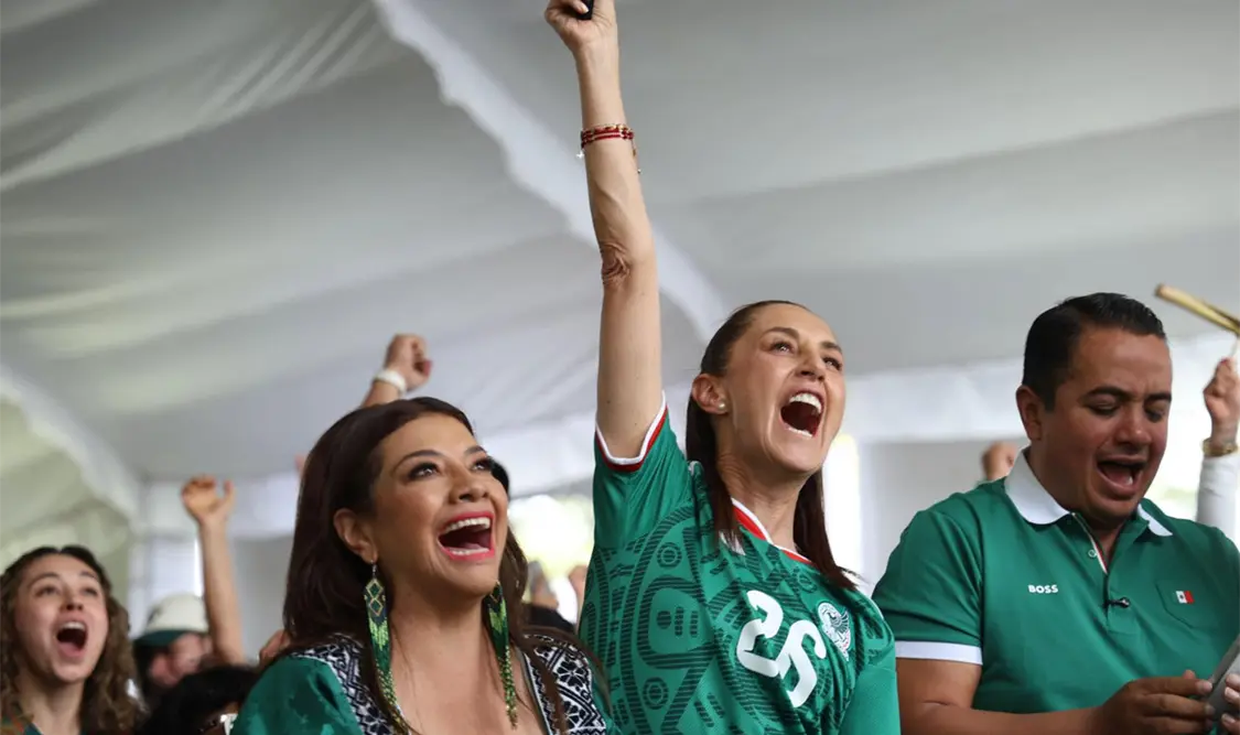 Sheinbaum festeja el primer triunfo de México en el Mundial 2026. Cortesía
