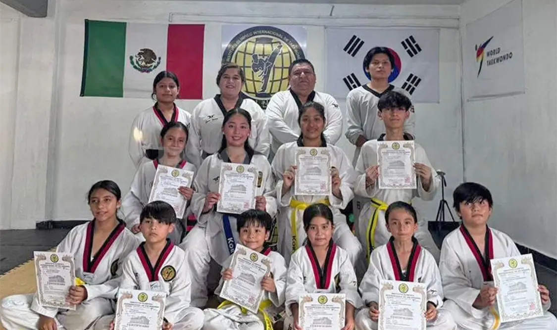 Alumnos de diferentes grados participaron en la tradicional Evaluación de Grados Kups organizada por la escuela IOI Koryo. Cortesía