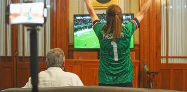 Claudia felicita a la selección Claudia felicita a la selección