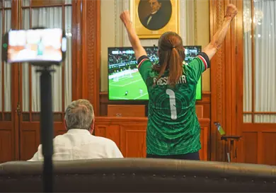 Claudia felicita a la selección Claudia felicita a la selección