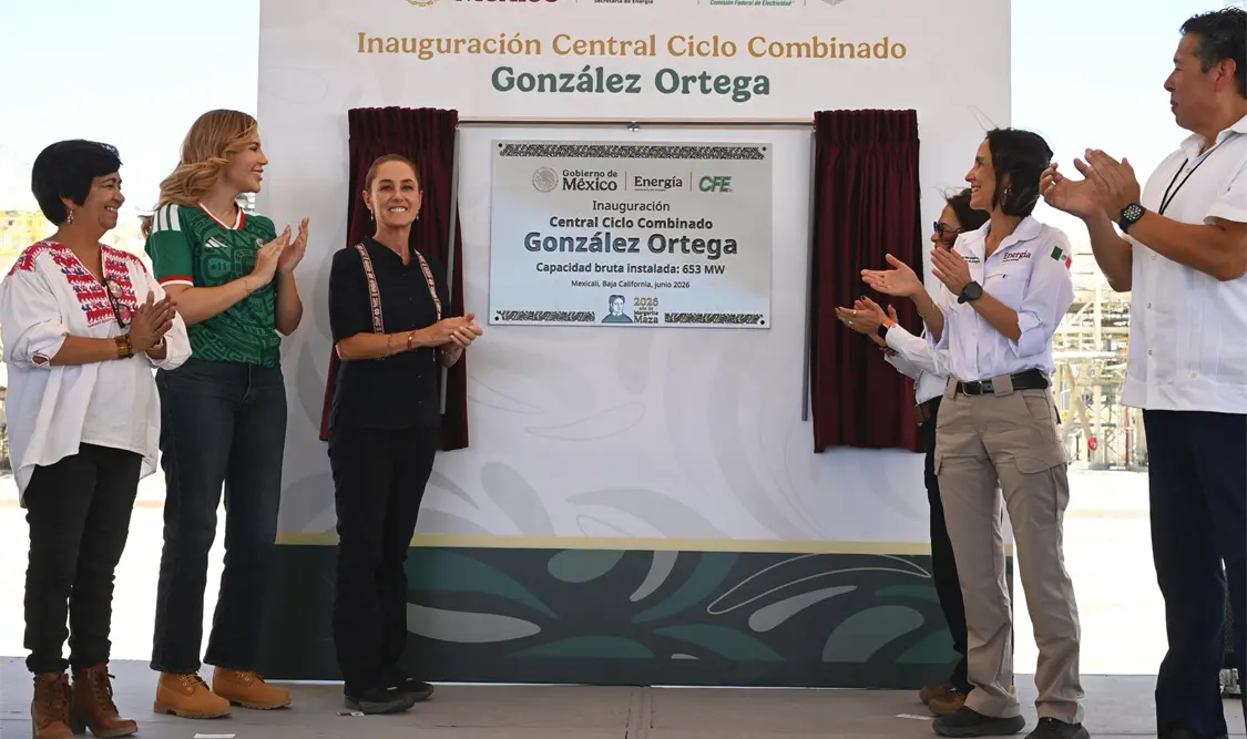 Sheinbaum Pardo inaugura Central Ciclo Combinado "González Ortega" en Mexicali, Baja California. Cortesía