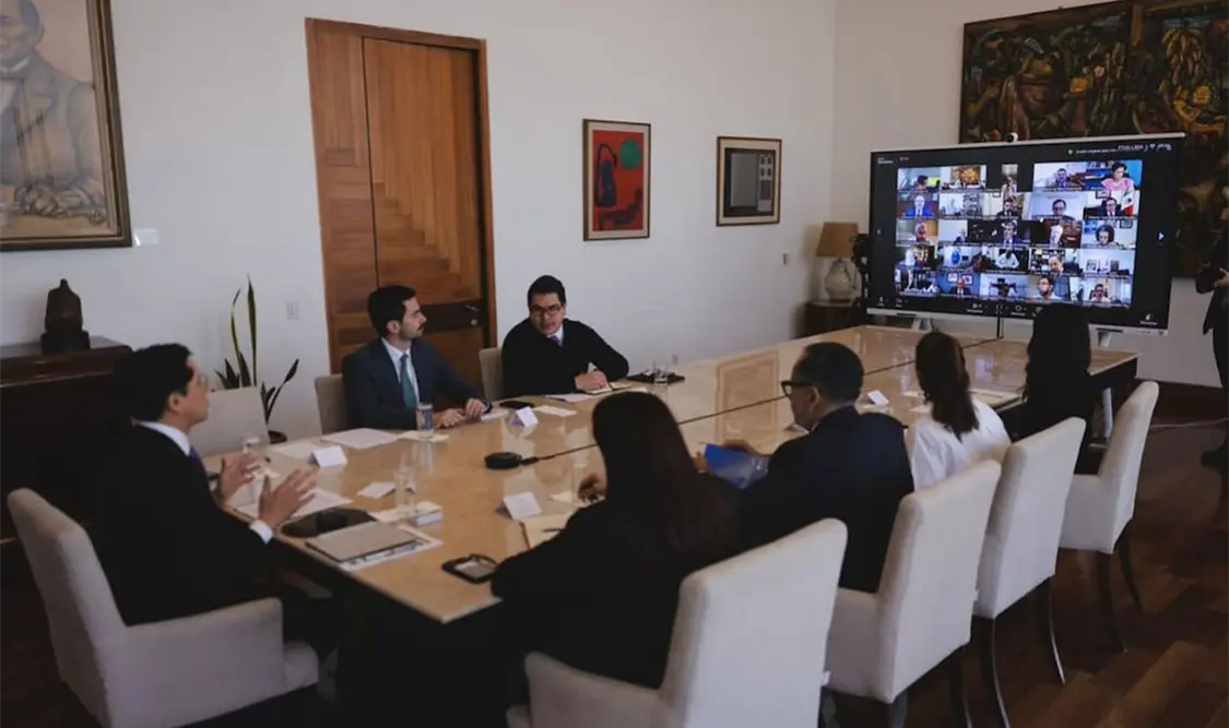 El canciller pidió en reunión virtual presumir la imagen de México en el mundo como un país democrático y estable. Cortesía