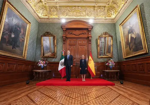 Claudia Sheinbaum recibe al rey Felipe VI de Espa&ntilde;a
