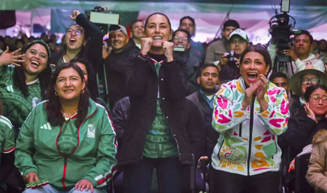Sheinbaum celebra el pase de México a octavos del Mundial 2026. Cortesía