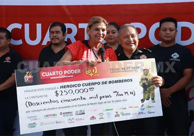 Recauda Cuarto Poder 250 mp para Bomberos