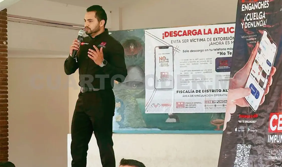 Personal de la fiscalía implementó pláticas de concientización sobre la prevención y la promoción de la cultura de la denuncia. CP