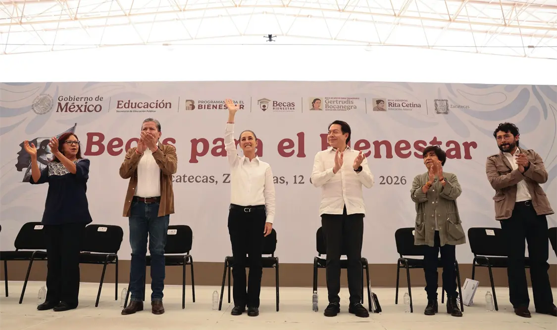 La presidenta, de gira por Zacatecas, sostuvo que las becas las reciben en todos los niveles educativos. Cortesía