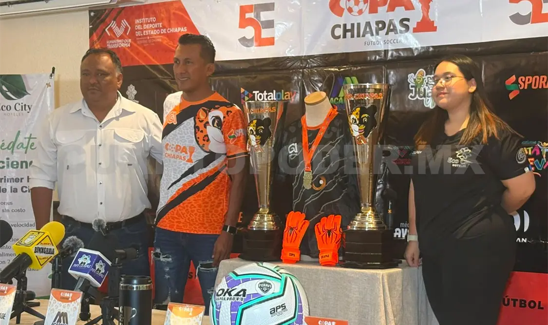 Autoridades deportivas y organizadores presentaron oficialmente la quinta edición de la Copa Chiapas 2026, que reunirá a 201 equipos en Tuxtla Gutiérrez. Alan Pola/CP