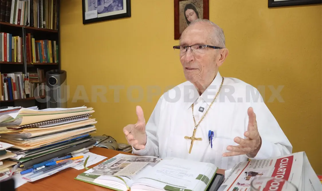 Monseñor Felipe Aguirre Franco, arzobispo emérito de Acapulco y II obispo de Tuxtla Gutiérrez. Carlos López / CP