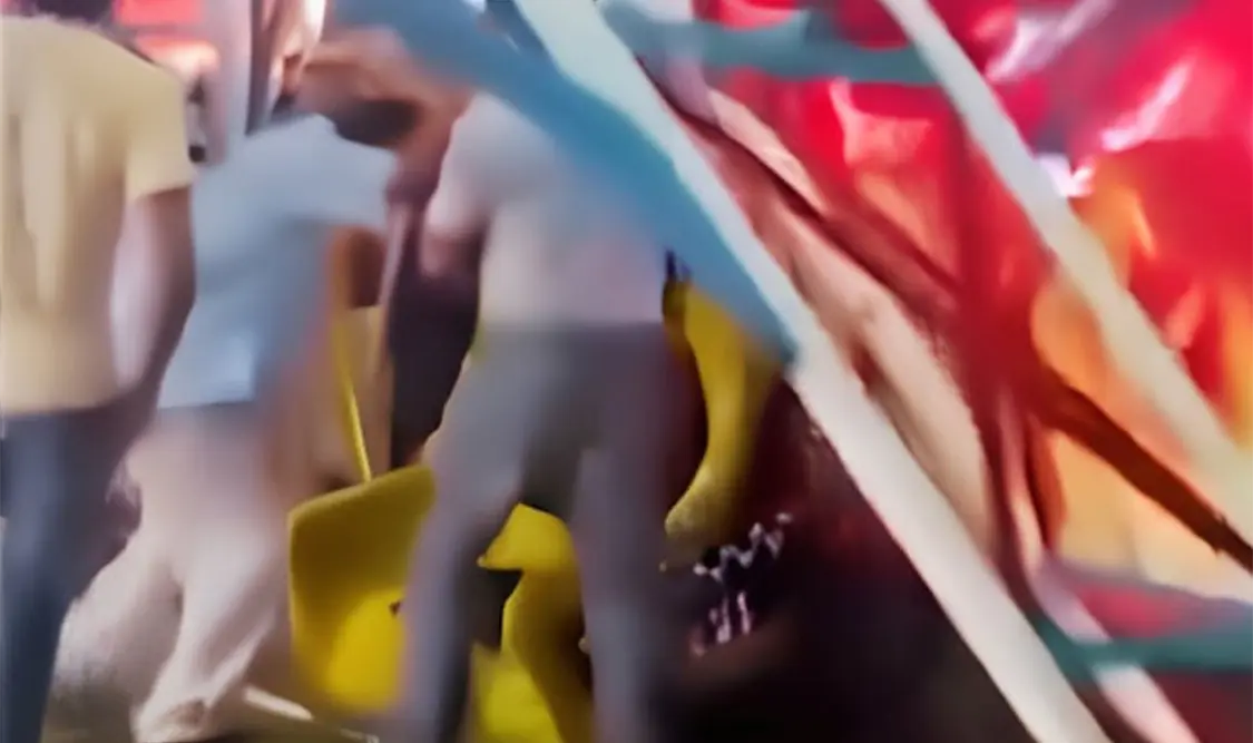 La canasta cayó sin personas a bordo y no se reportaron lesionados. Cortesía