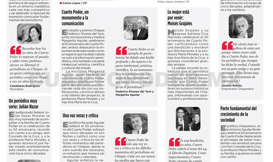 Felicitan a Cuarto Poder por 50 años de informar