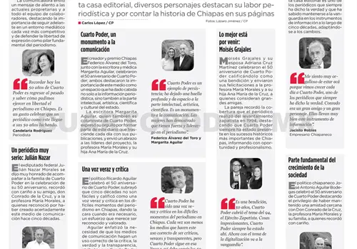 Felicitan a Cuarto Poder por 50 años de informar Felicitan a Cuarto Poder por 50 años de informar