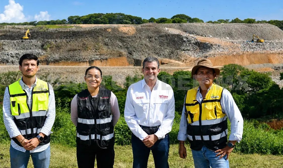 Yamil Melgar realizó un recorrido de supervisión por el Relleno Sanitario Tipo A de Tapachula. Cortesía