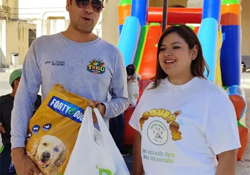 Recolectan m&aacute;s de media tonelada de alimentos
