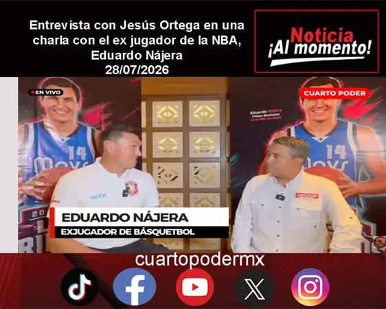 Entrevista con Jes&uacute;s Ortega en una charla con el ex jugador de la NBA, Eduardo N&aacute;jera