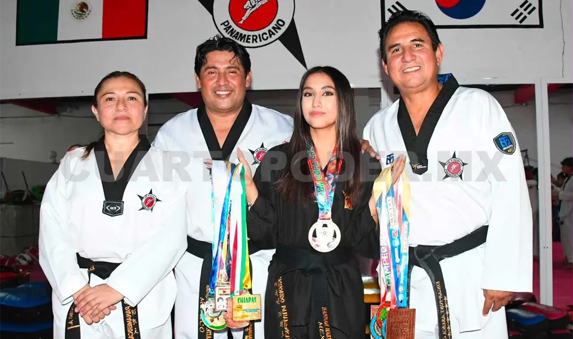 Integrantes de la Escuela de Tae Kwon Do Panamericano Marimba tuvieron una destacada participación en la Gran Copa Chiapas 2026, enfrentando a competidores de varios estados. Cortesía