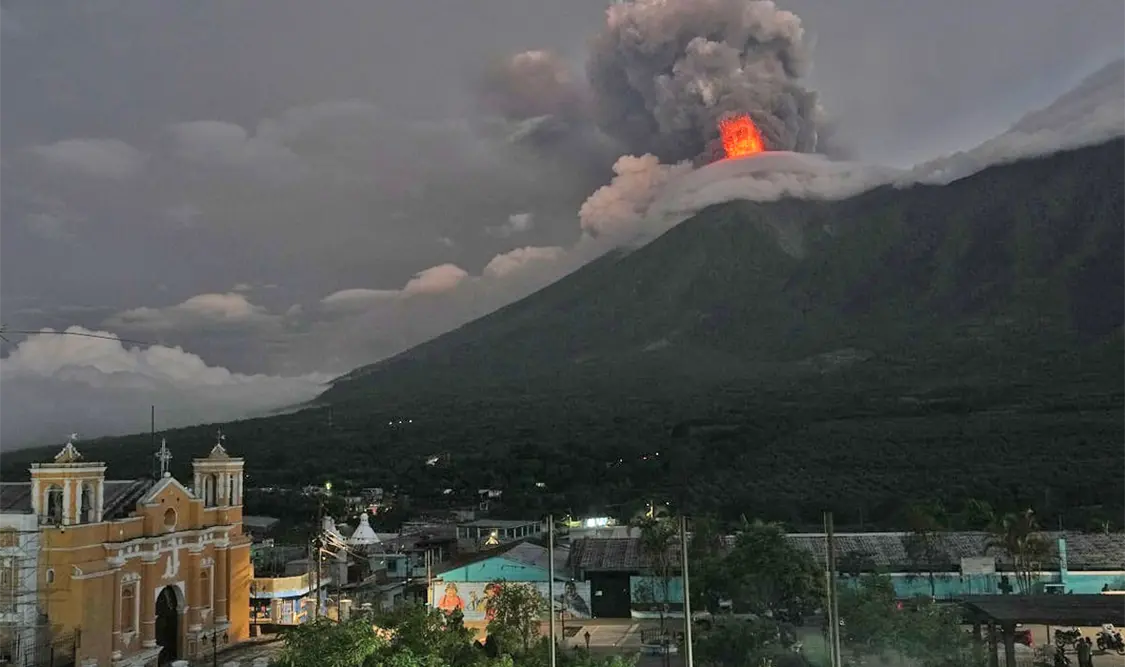 El volcán más activo de Centroamérica entró en fase eruptiva. Cortesía