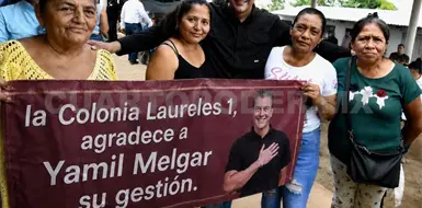 Agradecen a Yamil Melgar obra de pavimentaci&oacute;n