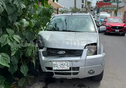 Sale proyectado contra el parabrisas de una SUV Sale proyectado contra el parabrisas de una SUV