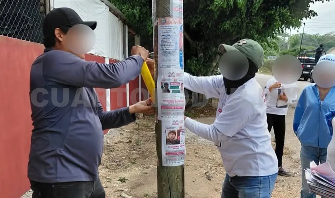 Se realizaron actividades de boletinaje, pega y difusión de fichas de búsqueda. Cortesía
