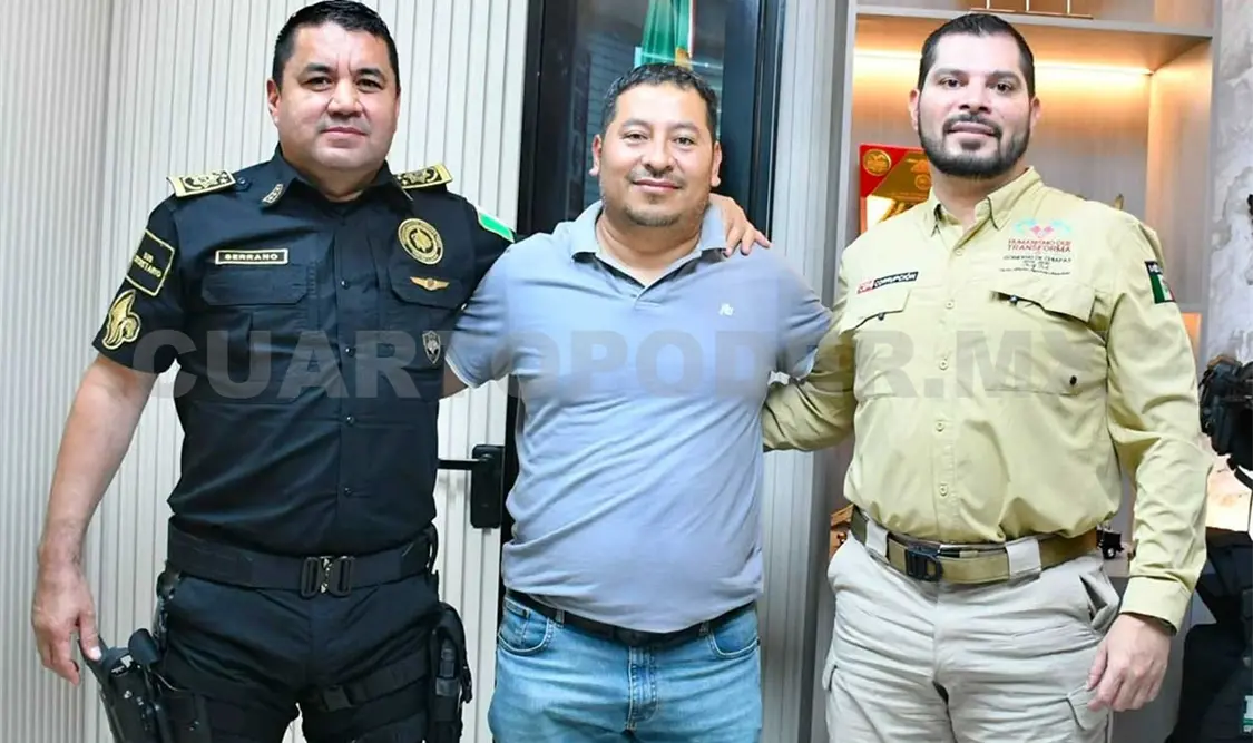 Sostuvieron una reunión de trabajo con el presidente municipal de Amatán, Majin Aguilar Utrilla. Cortesía