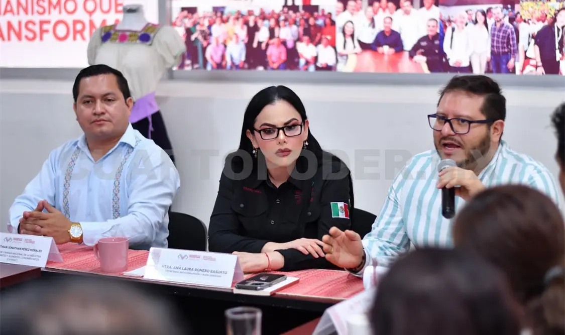 Ana Laura Basurto participó en una reunión de trabajo con presidentes y representantes de organismos empresariales. Cortesía