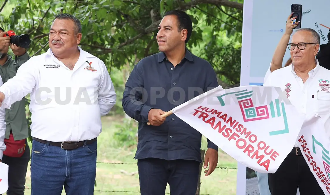 En La Libertad, el mandatario dio inicio a la reconstrucción del camino La Libertad-Aldama-La Placa-Estación Lacandón-E.C. CP