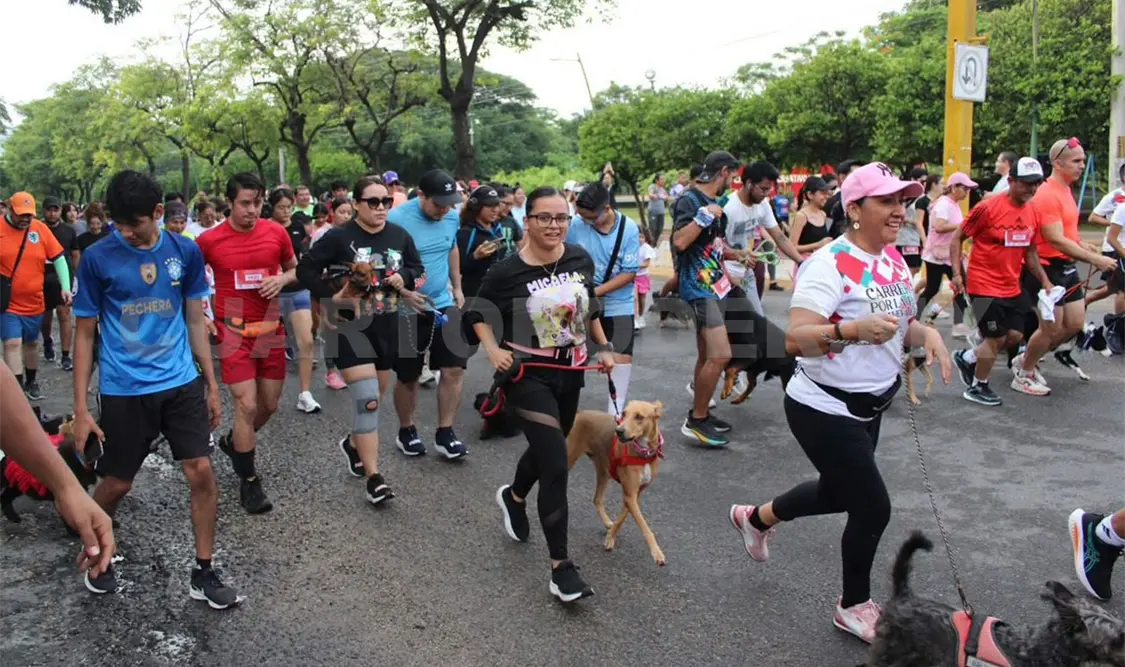 Familias se preparan para participar en el Primer Croquetón Volkswagen Chiapas Corre con tu Mascota, una jornada deportiva con causa. Cortesía
