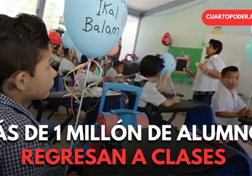 Vuelven 1.3 millones de estudiantes a clases