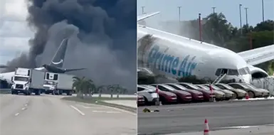 Avión de Amazon se incendia; cinco muertos Avión de Amazon se incendia; cinco muertos