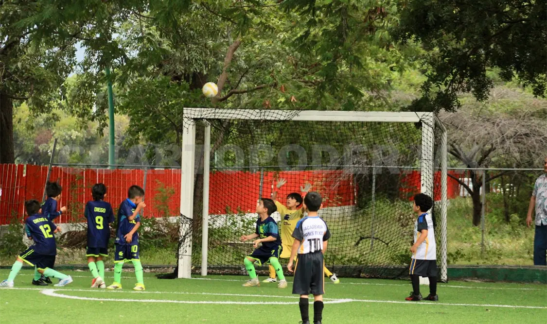 Academia Tigres consiguió el campeonato de la Liga Tux 7 tras una emocionante final en la cancha Salvador Cabañas. Daniel Oropeza/CP