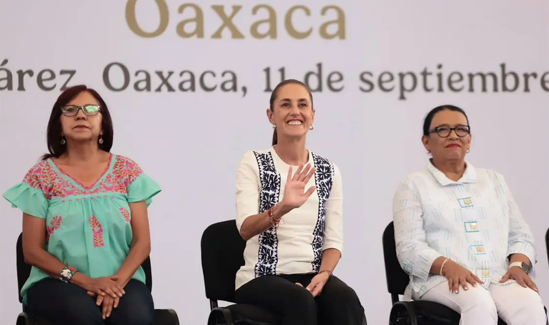 Sheinbaum destaca grandeza cultural de Oaxaca e inversión anual de 36 mil millones de pesos en la entidad. Cortesía