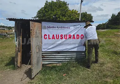 Clausura Profepa lavado de camiones pecuarios