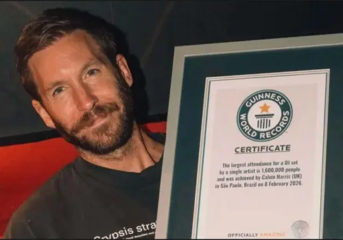 Calvin Harris obtiene un récord Guinness Calvin Harris obtiene un récord Guinness