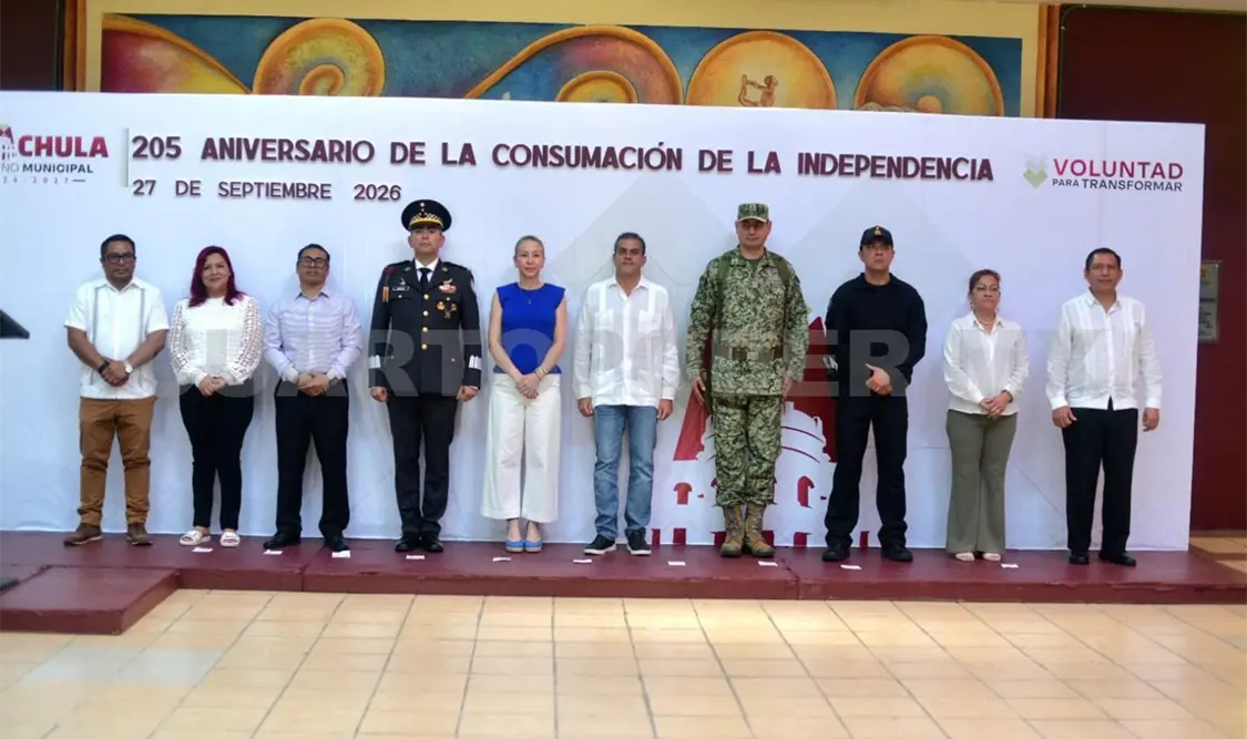 Realizaron la ceremonia cívica por el 205 Aniversario de la Consumación de la Independencia de México. Cortesía