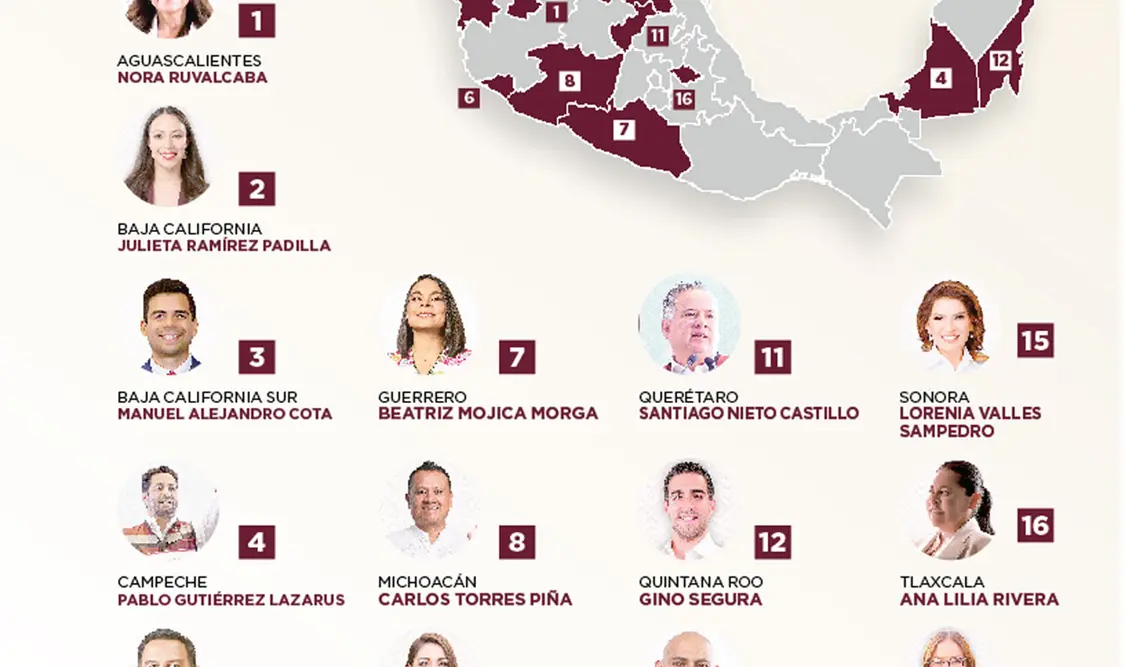 Se completaron los 17 nombramientos, de las cuales, 10 fueron otorgadas a mujeres y siete a hombres. Además, se dieron dos puestos al Verde y ninguno al PT