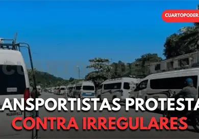 Se manifiestan transportistas por unidades irregulares