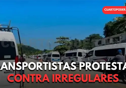 Se manifiestan transportistas por unidades irregulares Se manifiestan transportistas por unidades irregulares