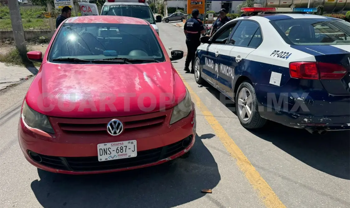 En el segundo incidente, un Gol embistió una moto cuando trató de ganarle el paso. Juan Orel / CP