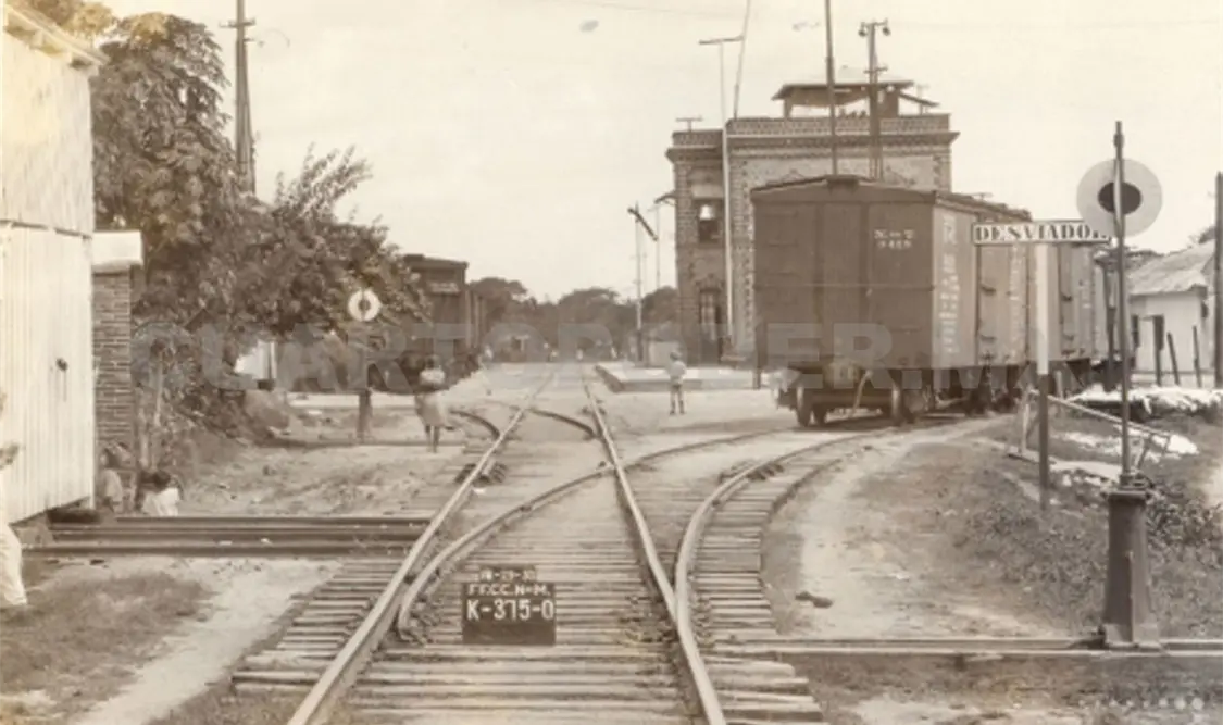 Patio de la estación Huixtla. Cortesía